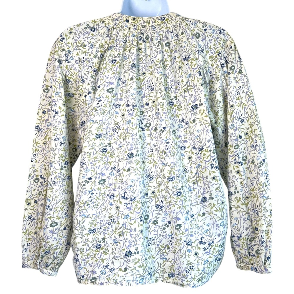American Eagle‎ Floral Peasant Top Size S Boho Tie Neck Long Sleeve Cottage - Picture 5 of 10